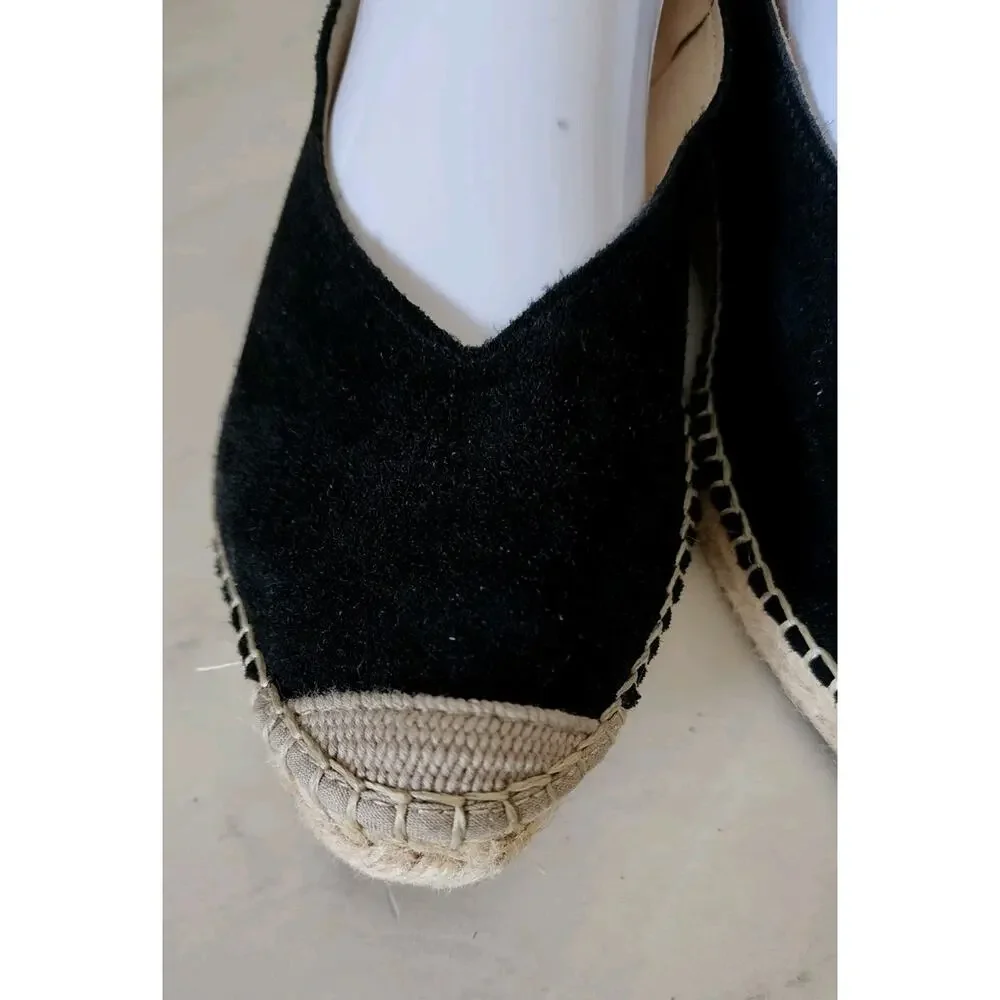 Salvi Handmade In Spain Sling Back Leather Suede Espadrille Shoes 39 EU/US 8.5